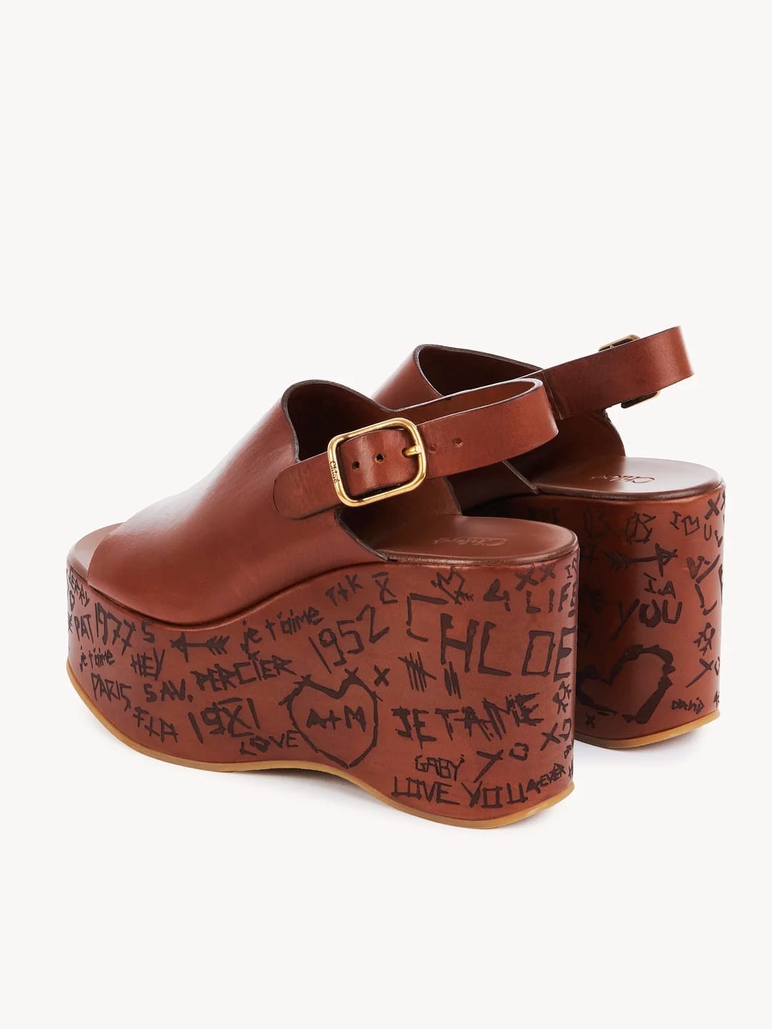 Maxime Wedge Sandal in Ginger Brown, $1222 (approximately P69,488.42), CHLOE, chloe.com